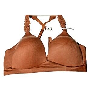 Wireless Lace Racerback Bralette by Aerie size 36D Copper Real Sunnie